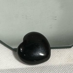 Black obsidian heart carving